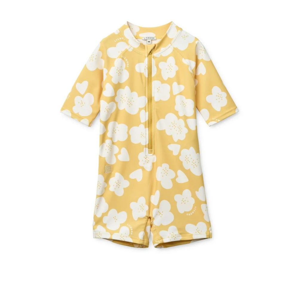 Liewood Max Printed Shortsleeve Swim Jumpsuit lemon