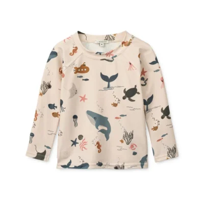 Liewood	Noah Printed Longsleeve Swim Tee  LW19977 - 1032 Sea creature / Sandy size 140 (10Y)